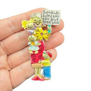 Vintage Funny Grandma Brooch Grandmother Pin Fun Grandma Jewelry
